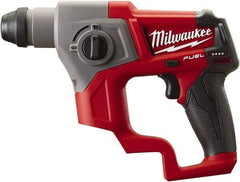 Milwaukee Tool - 12 Volt SDS Plus Chuck Cordless Rotary Hammer - 0 to 6,200 BPM, 0 to 900 RPM, Reversible - Americas Tooling