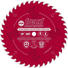 Freud - 10" Diam, 5/8" Arbor Hole Diam, 40 Tooth Wet & Dry Cut Saw Blade - Carbide-Tipped, Standard Round Arbor - Americas Tooling