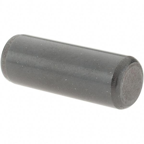 Value Collection - 3/8" Diam x 1" Pin Length Grade 8 Alloy Steel Standard Dowel Pin - Bright Finish, C 47-58 & C 60 (Surface) Hardness, 16,550 Lb (Single Shear), 33,100 Lb (Double Shear) Breaking Strength, 1 Beveled & 1 Rounded End - Americas Tooling