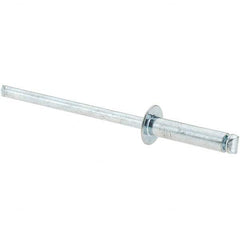 Value Collection - Size 46 Dome Head Steel Open End Blind Rivet - Steel Mandrel, 0.313" to 3/8" Grip, 1/4" Head Diam, 0.129" to 0.133" Hole Diam, 0.525" Length Under Head, 1/8" Body Diam - Americas Tooling