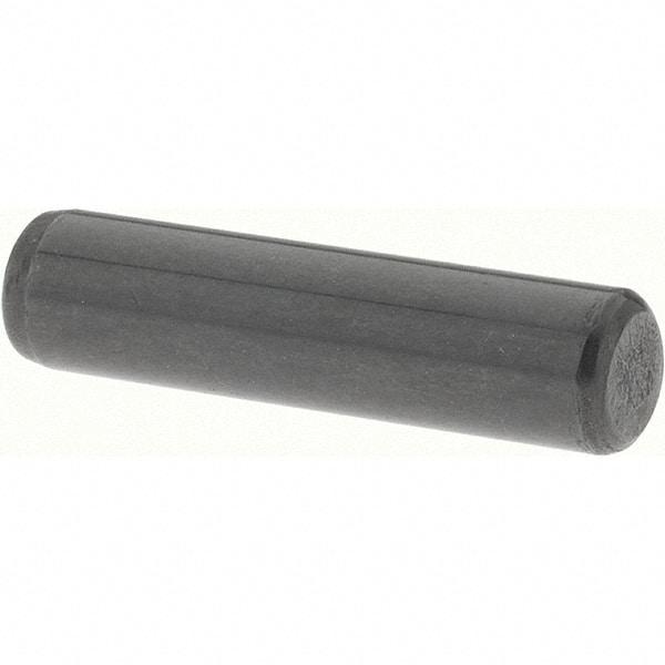 Value Collection - 3/16" Diam x 3/4" Pin Length Grade 8 Alloy Steel Standard Dowel Pin - Bright Finish, C 47-58 & C 60 (Surface) Hardness, 4,150 Lb (Single Shear), 8,300 Lb (Double Shear) Breaking Strength, 1 Beveled & 1 Rounded End - Americas Tooling