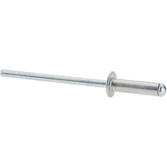 Value Collection - Size 45 Dome Head Aluminum Open End Blind Rivet - Steel Mandrel, 0.251" to 0.312" Grip, 1/4" Head Diam, 0.129" to 0.133" Hole Diam, 0.462" Length Under Head, 1/8" Body Diam - Americas Tooling