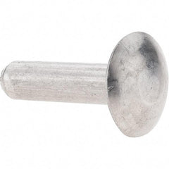 Value Collection - 1/4" Body Diam, Brazier Aluminum Solid Rivet - 1" Length Under Head - Americas Tooling