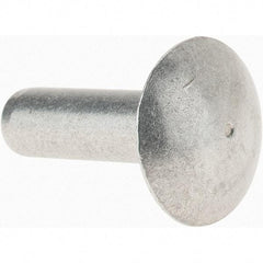 Value Collection - 3/16" Body Diam, Brazier Aluminum Solid Rivet - 5/8" Length Under Head - Americas Tooling