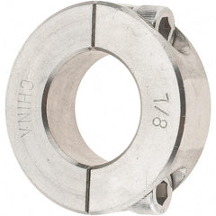 Value Collection - 7/8" Bore, Stainless Steel, Two Piece Shaft Collar - 1-5/8" Outside Diam, 1/2" Wide - Americas Tooling