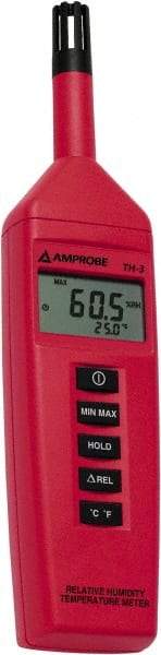 Amprobe - -4 to 140°F, 0 to 100% Humidity Range, Temp and Humidity Recorder - 3% Relative Humidity Accuracy, 0.1% RH, 0.1° F/C Resolution - Americas Tooling