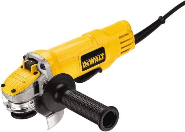 DeWALT - 4-1/2" Wheel Diam, 12,000 RPM, Corded Angle & Disc Grinder - 5/8-11 Spindle, 115 Volts, 9 Amps, Rear Exhaust - Americas Tooling