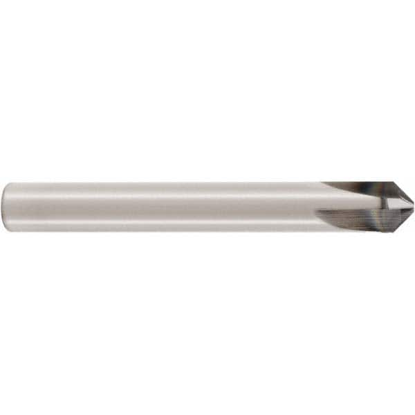 Seco - 4mm Diam 3 Flute Single End Solid Carbide Chamfer Mill - Americas Tooling