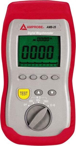 Amprobe - Digital LCD Display, 2,000 Megohm Electrical Insulation Resistance Tester & Megohmmeter - 1,000 VDC Max Test Voltage, Powered by 1.5V AA Battery - Americas Tooling