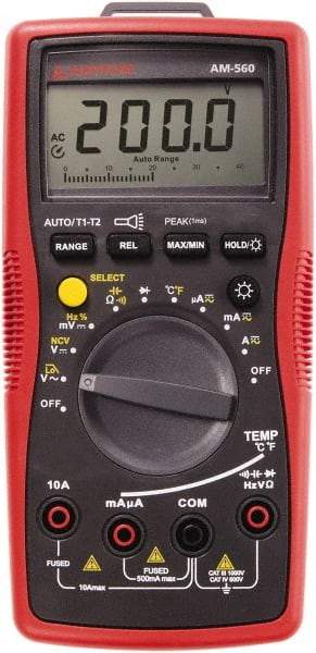 Amprobe - 4210333, CAT IV, CAT III, 1,000 VAC/VDC, Digital Average Responding Multimeter - 60 mOhm, Measures Voltage, Capacitance, Current, Frequency, Resistance, Temperature - Americas Tooling