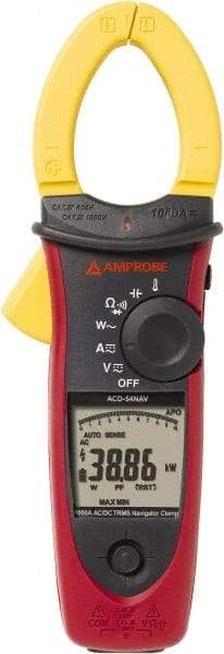 Amprobe - 3729989, CAT IV, CAT III, Digital True RMS Clamp Meter with 1.6535" Clamp On Jaws - 999.9 VAC/VDC, 999.9 AC/DC Amps, Measures Voltage, Capacitance, Current, Temperature - Americas Tooling