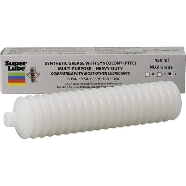 Synco Chemical - 450 mL Cartridge Synthetic Grease Cartridge - Translucent White, Food Grade, 450°F Max Temp, NLGIG 2, - Americas Tooling