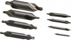 Chicago-Latrobe - 8 Piece, #1 to 8, 1/8 to 3/4" Body Diam, 3/64 to 5/16" Point Diam, Plain Edge, High Speed Steel Combo Drill & Countersink Set - 60° Incl Angle, 1/8 to 3-1/2" OAL, Double End, 217 Series Compatibility - Americas Tooling