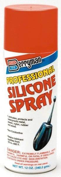 Berryman Products - 12 oz Aerosol Automotive Professional Silicone Spray - Light Hydrotreated Naphtha - Americas Tooling