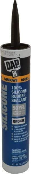 DAP - 10.1 oz Tube Bronze (Color) RTV Silicone Joint Sealant - -40 to 400°F Operating Temp, 10 to 20 min Tack Free Dry Time, 24 hr Full Cure Time - Americas Tooling