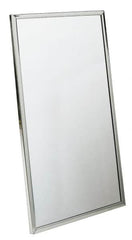 Bradley - 18 Inch Wide x 36 Inch High, Theft Resistant Rectangular Glass Washroom Mirror - Stainless Steel Frame - Americas Tooling