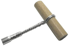 Schaefer Brush - 6" Long, 3/8" NPT Male, Galvanized Steel T-Bar Brush Handle - 1/2" Diam, For Use with Tube Brushes & Scrapers - Americas Tooling