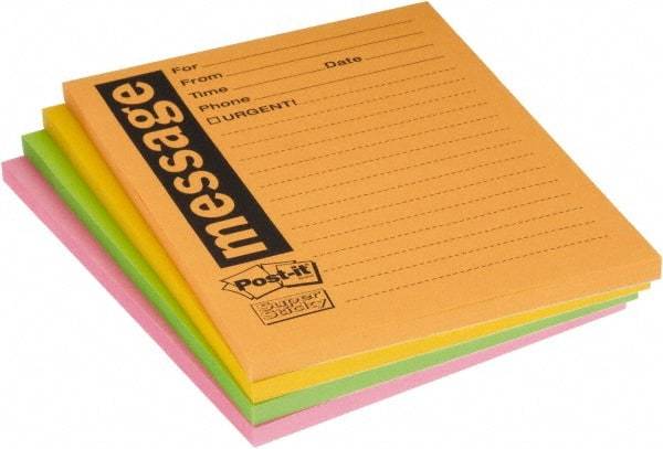 3M - 90 Sheet, 4 x 5", Note Pad/Writing Pad/Notebook - Yellow - Americas Tooling