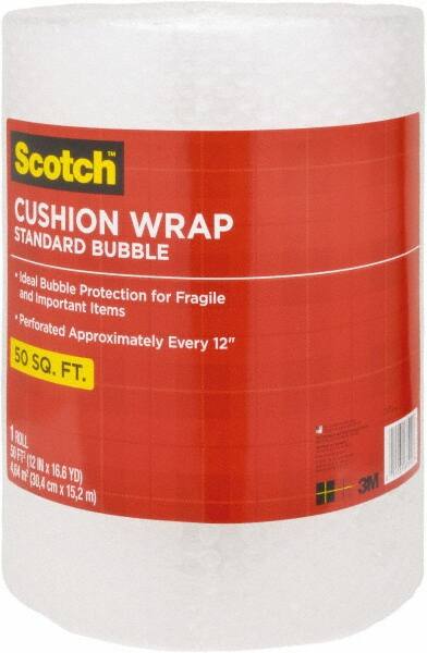 3M - 50' Long x 12" Wide, Cushion Wrap - Clear - Americas Tooling