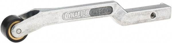 Dynabrade - 3/8" Wide Contact Arm - Offset Arm, 18" Belt Length x 1/2" Belt Width, Crowned, Rubber, 70" Contact Wheel Diam - Americas Tooling