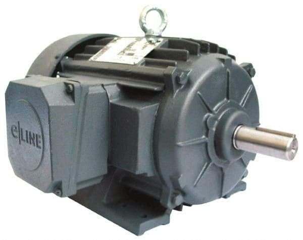 US Motors - 1 hp, TEFC Enclosure, No Thermal Protection, 1,755 RPM, 208-230/460 Volt, 60 Hz, Three Phase Energy Efficient Motor - Size 143 Frame, Rigid Mount, 1 Speed, Ball Bearings, 3.1/3.0/1.5 Full Load Amps, F Class Insulation, CCW Lead End - Americas Tooling