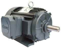 US Motors - 10 hp, TEFC Enclosure, No Thermal Protection, 1,175 RPM, 208-230/460 Volt, 60 Hz, Three Phase Energy Efficient Motor - Size 256 Frame, Rigid Mount, 1 Speed, Ball Bearings, 27.5-24.6/12.3 Full Load Amps, F Class Insulation, CCW Lead End - Americas Tooling