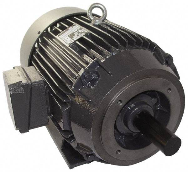 US Motors - 1 hp, TEFC Enclosure, No Thermal Protection, 1,755 RPM, 208-230/460 Volt, 60 Hz, Three Phase Energy Efficient Motor - Size 143 Frame, Rigid Mount, 1 Speed, Ball Bearings, 3.1-3.0/1.5 Full Load Amps, F Class Insulation, CCW Lead End - Americas Tooling