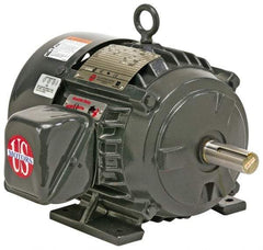 US Motors - 5 hp, TEFC Enclosure, No Thermal Protection, 3,520 RPM, 230/460 Volt, 60 Hz, Three Phase Premium Efficient Motor - Size 184 Frame, Rigid Mount, 1 Speed, Ball Bearings, 12.2/6.1 Full Load Amps, F Class Insulation, Reversible - Americas Tooling