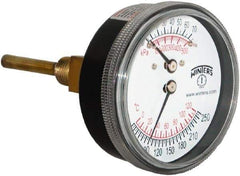 Winters - 2-1/2" Dial, 1/4 Thread, 0-75 Scale Range, Pressure Gauge - Lower Connection Mount, Accurate to 0.03% of Scale - Americas Tooling