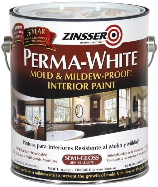 Zinsser - 1 Gal White Semi Gloss Finish Latex Paint - 400 Sq Ft per Gal, Interior/Exterior, <50 gL VOC Compliance - Americas Tooling