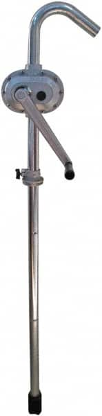 Value Collection - 1-1/4" Outlet, Aluminum Hand Operated Rotary Pump - 30 oz per Stroke, 51" OAL, For Fuel Oil, Kerosene, Gasoline, Antifreeze & Other Noncorrosive Fluids - Americas Tooling