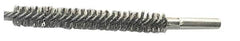 Schaefer Brush - 4" Brush Length, 7/8" Diam, Double Stem, Double Spiral Tube Brush - 6" Long, Stainless Steel, 12-24 Female Connection - Americas Tooling