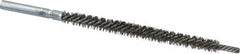 Schaefer Brush - 3" Brush Length, 1/4" Diam, Double Stem, Double Spiral Tube Brush - 4-3/4" Long, Stainless Steel, 8-32 Female Connection - Americas Tooling