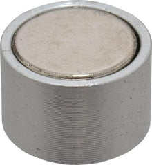 Mag-Mate - 10-24 Thread, 3/4" Diam, 1/2" High, 3 Lb Average Pull Force, Neodymium Rare Earth Pot Magnet - 1/4" Tapped Hole Depth, Nickel Plated, Aluminum Insulated - Americas Tooling