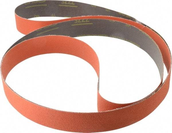 3M - 2" Wide x 132" OAL, 60 Grit, Ceramic Abrasive Belt - Ceramic, Medium, Coated, YF Weighted Cloth Backing, Wet/Dry, Series 777F - Americas Tooling