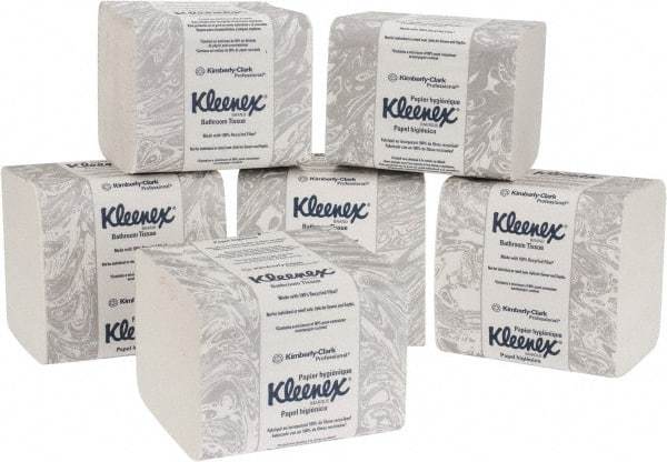 Kleenex - 4-1/2" Sheet Width, Single Sheet Pack Toilet Tissue - 250 Sheets per Roll, 2 Ply, White, Recycled Fiber - Americas Tooling