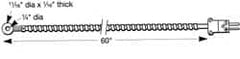 Thermo Electric - 0 to 900°F, E Surface, Thermocouple Probe - 25 Ft. Cable Length, Mini Connector, 15 Sec Response Time - Americas Tooling