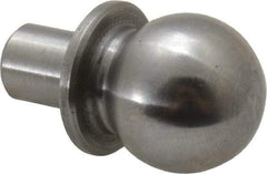 Jergens - 1/2" Ball Diam, 1/4" Shank Diam, Steel Construction Tooling Ball - 5/8" Ball Center to Shank Bottom, 5/16" Ball Center to Shoulder Bottom, with Shoulder - Americas Tooling