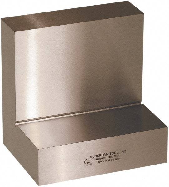 Suburban Tool - 4" Wide x 4" Deep x 3" High Steel Precision-Ground Angle Plate - Standard Plate, Flat Surface, Open End, 1-1/8" Thick, Single Plate - Americas Tooling