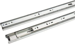 Knape & Vogt - 24" Slide Length, 24" Travel Length, Steel Precision Drawer Slide - 1/2" Wide, 1-13/16" High, 100 Lb Capacity at Full Extension, Chrome Finish - Americas Tooling