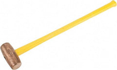 American Hammer - 12 Lb Head Nonsparking Hammer - 34" OAL, 31" Long Fiberglass Handle - Americas Tooling