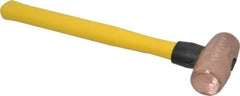 American Hammer - 3 Lb Head Nonsparking Mallet - 14-1/2" OAL, 13" Long Fiberglass Handle - Americas Tooling