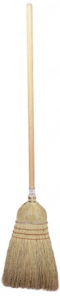 57″ OAL Corn Bristle Broom Wood Handle, 18″ Bristle Length