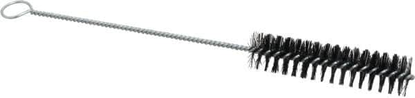 Weiler - 4" Long x 1" Diam Nylon Tube Brush - Single Spiral, 12-1/4" OAL, 0.014" Filament Diam, 5/32" Shank Diam - Americas Tooling