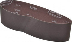 Norton - 3" Wide x 24" OAL, 240 Grit, Aluminum Oxide Abrasive Belt - Aluminum Oxide, Very Fine, Coated, Series R228 - Americas Tooling