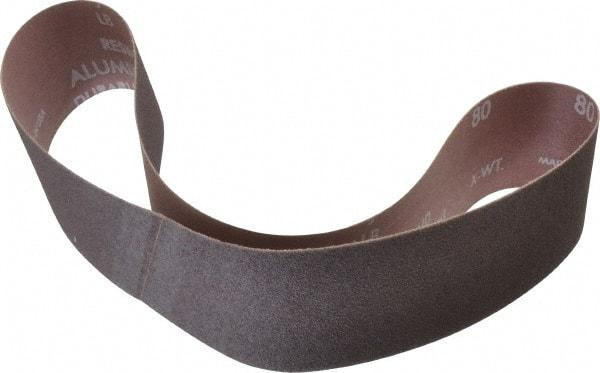 Norton - 2" Wide x 30" OAL, 80 Grit, Aluminum Oxide Abrasive Belt - Aluminum Oxide, Medium, Coated, Series R228 - Americas Tooling