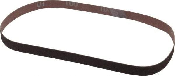 Norton - 1/2" Wide x 24" OAL, 100 Grit, Aluminum Oxide Abrasive Belt - Aluminum Oxide, Fine, Coated, Series R228 - Americas Tooling