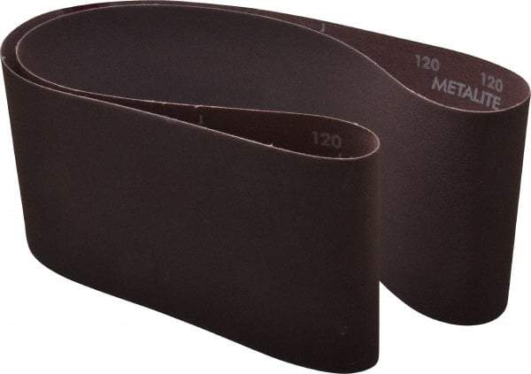 Norton - 6" Wide x 60" OAL, 120 Grit, Aluminum Oxide Abrasive Belt - Aluminum Oxide, Fine, Coated, Series R228 - Americas Tooling