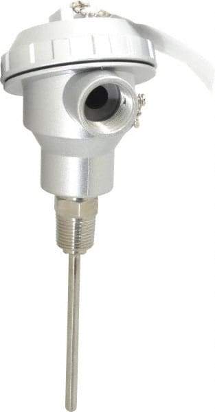 Thermo Electric - -148 to 900°F, 100 OMS Industrial RTD, Thermocouple Probe - 1/2 Inch Hex Mount, 4 Inch Probe Sheath Length, 10 Sec Response Time - Americas Tooling