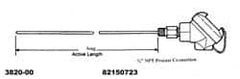 Thermo Electric - -148 to 900°F, 100 OMS Industrial RTD, Thermocouple Probe - 1/2 Inch Hex Mount, 4 Inch Probe Sheath Length, 10 Sec Response Time - Americas Tooling